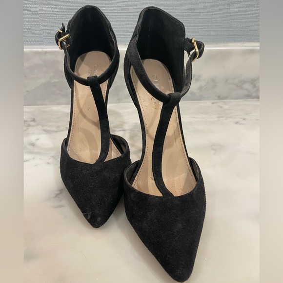 CARVELA KURT GEIGER - black suede T-strap heels - Picture 1 of 7